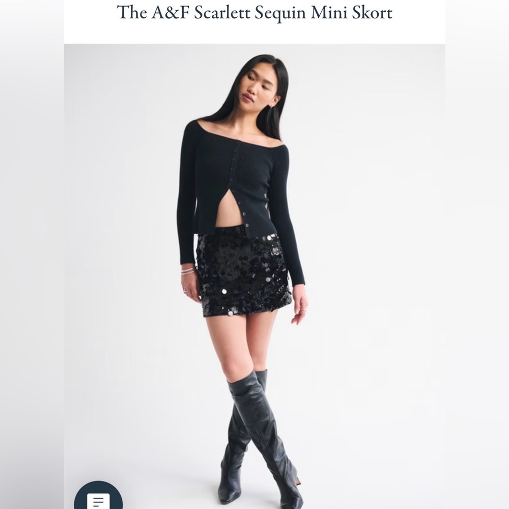 Abercrombie & Fitch Shimmering Black Sequin Mini Skirt